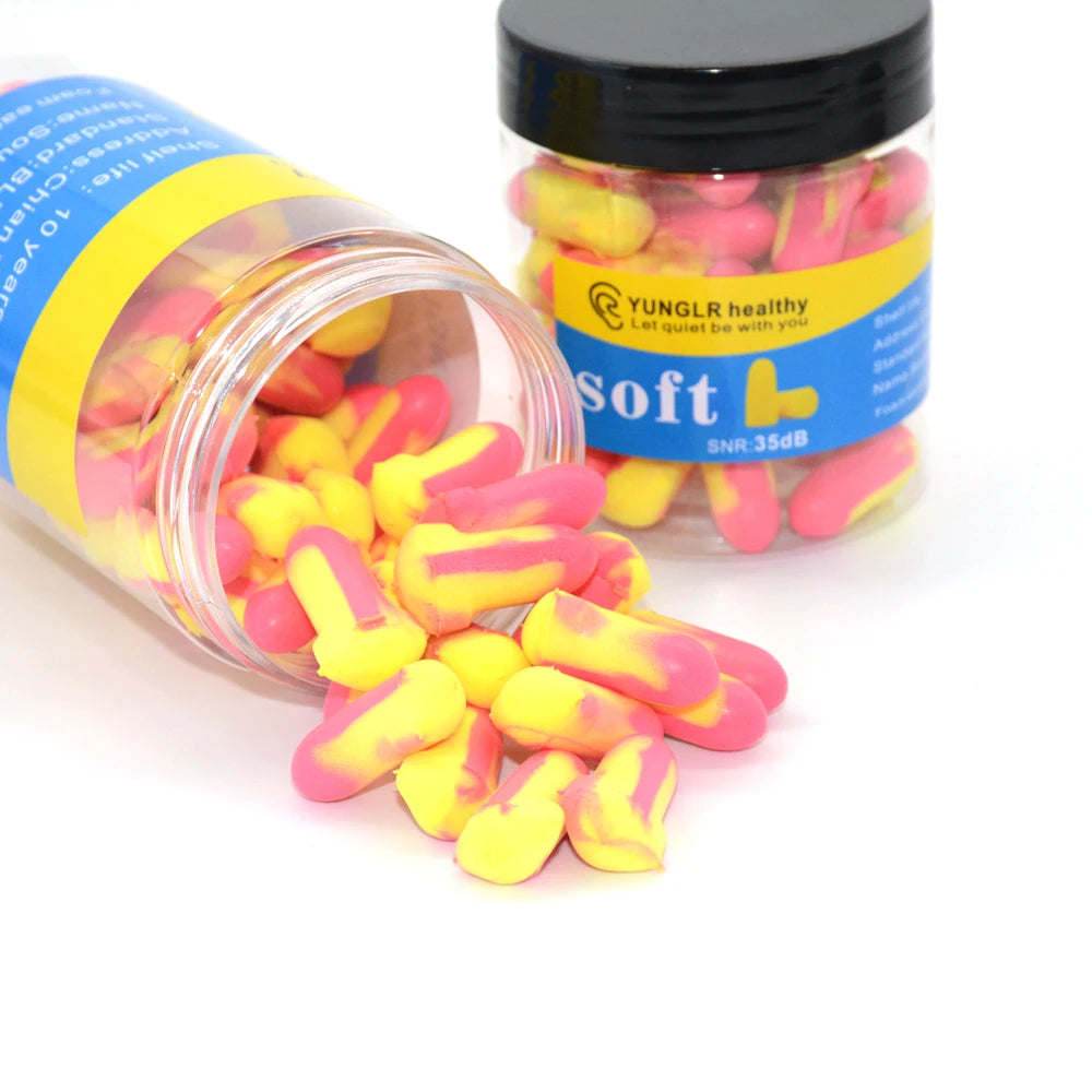 60 pcs Earplugs Sound Insulation Anti Noise Foam Soft
