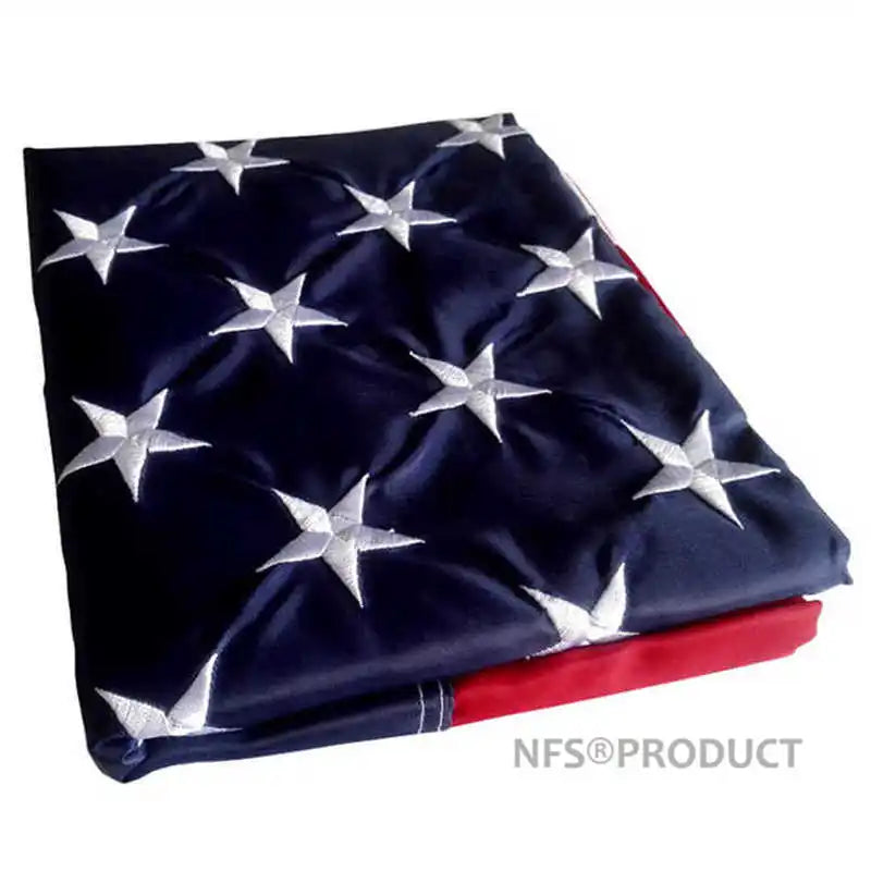 US 90X150 cm Waterproof Nylon Outdoor USA Flag with Embroidered Stars, Sewn Stripes, Brass Grommets