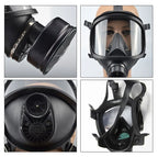 Full Face Gas Mask with Cannister Filter, Firefighter Style Compatible with Glasses