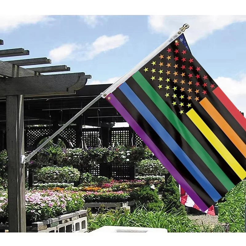 Rainbow American Flag LGBT Pride in 90X150cm and 60X90cm