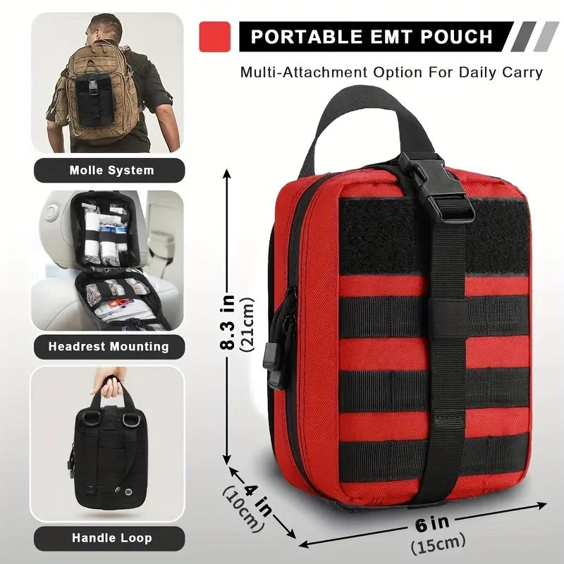 17pcs IFAK First Aid Kit with Tourniquet, Hemhorragic Pressure Bandage, and Splint