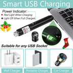 Green Adjustable Focus USB Rechargable Laser Pointer