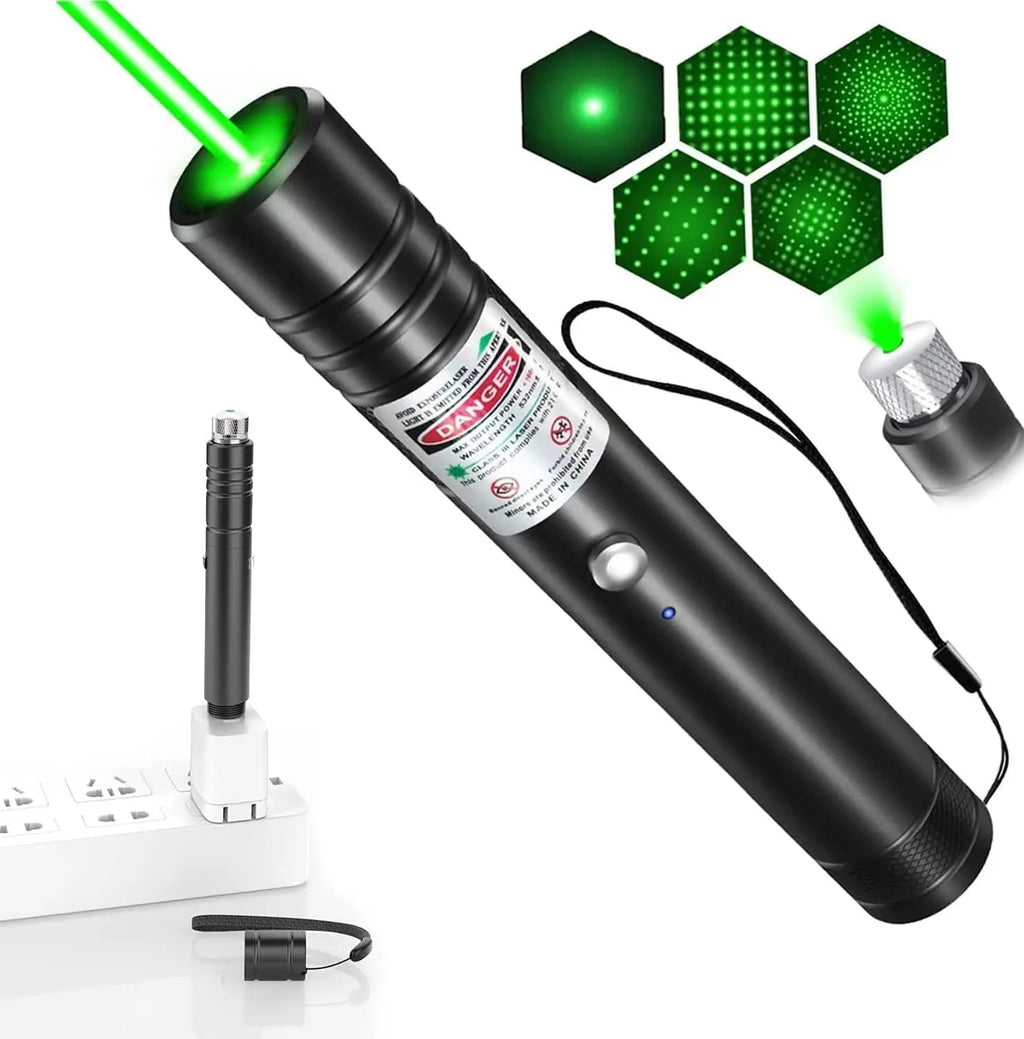 Green Adjustable Focus USB Rechargable Laser Pointer