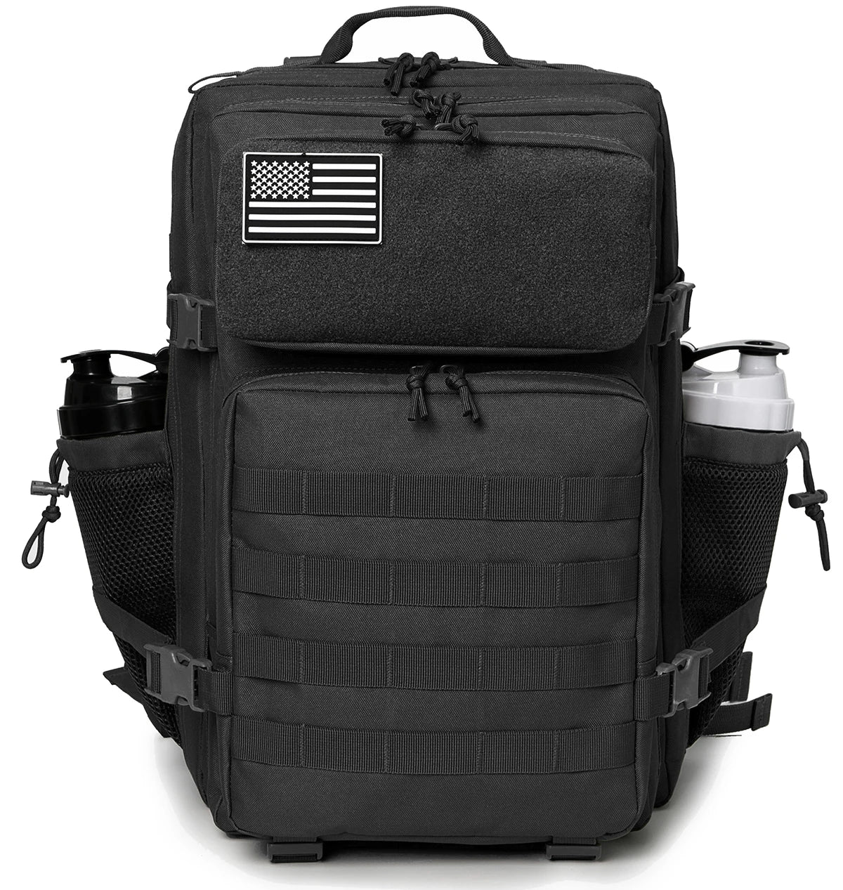 45L Molle Tactical Backpack with 4 Compartments and 2 Water Bottle Pockets