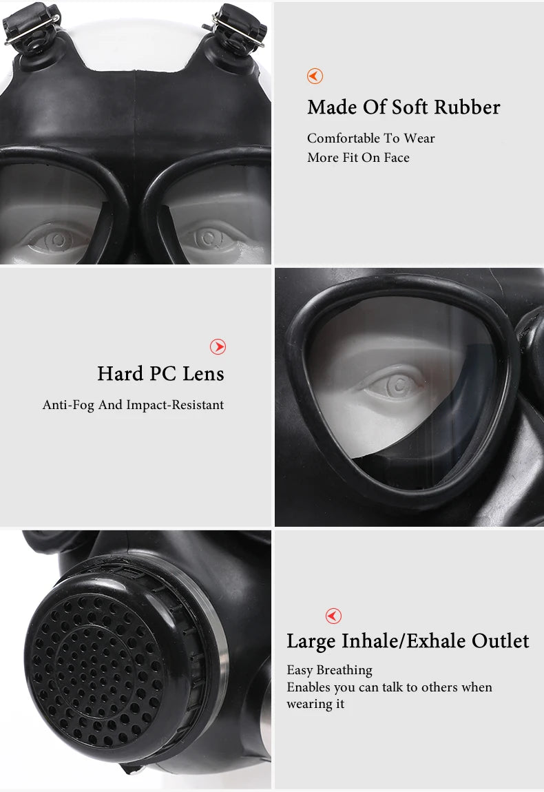 Full Face Gas Mask with Cannister Filter, Goggle Style