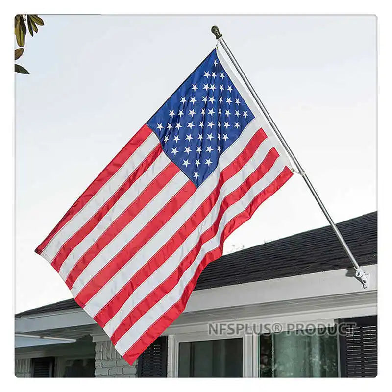 US 90X150 cm Waterproof Nylon Outdoor USA Flag with Embroidered Stars, Sewn Stripes, Brass Grommets