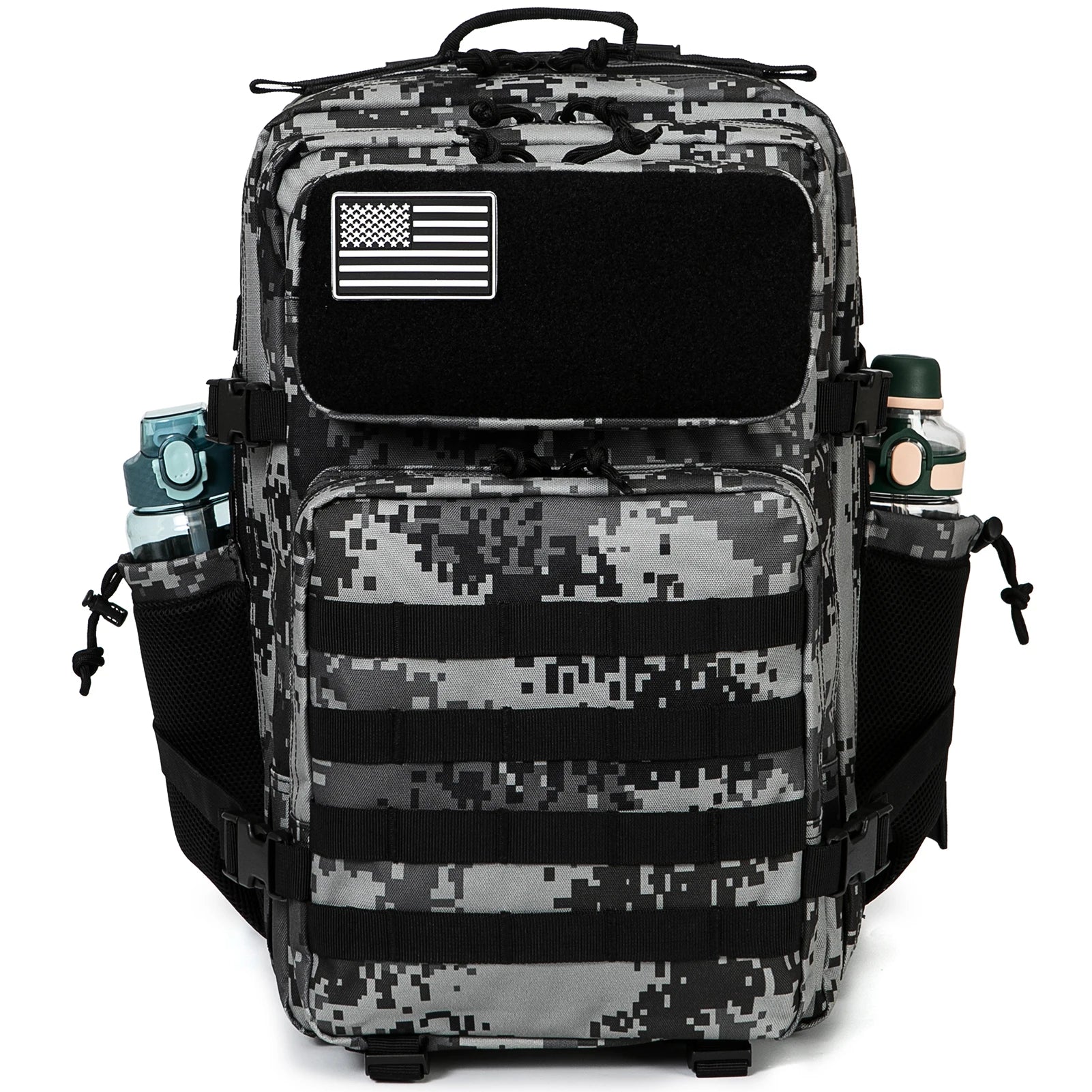 45L Molle Tactical Backpack with 4 Compartments and 2 Water Bottle Pockets