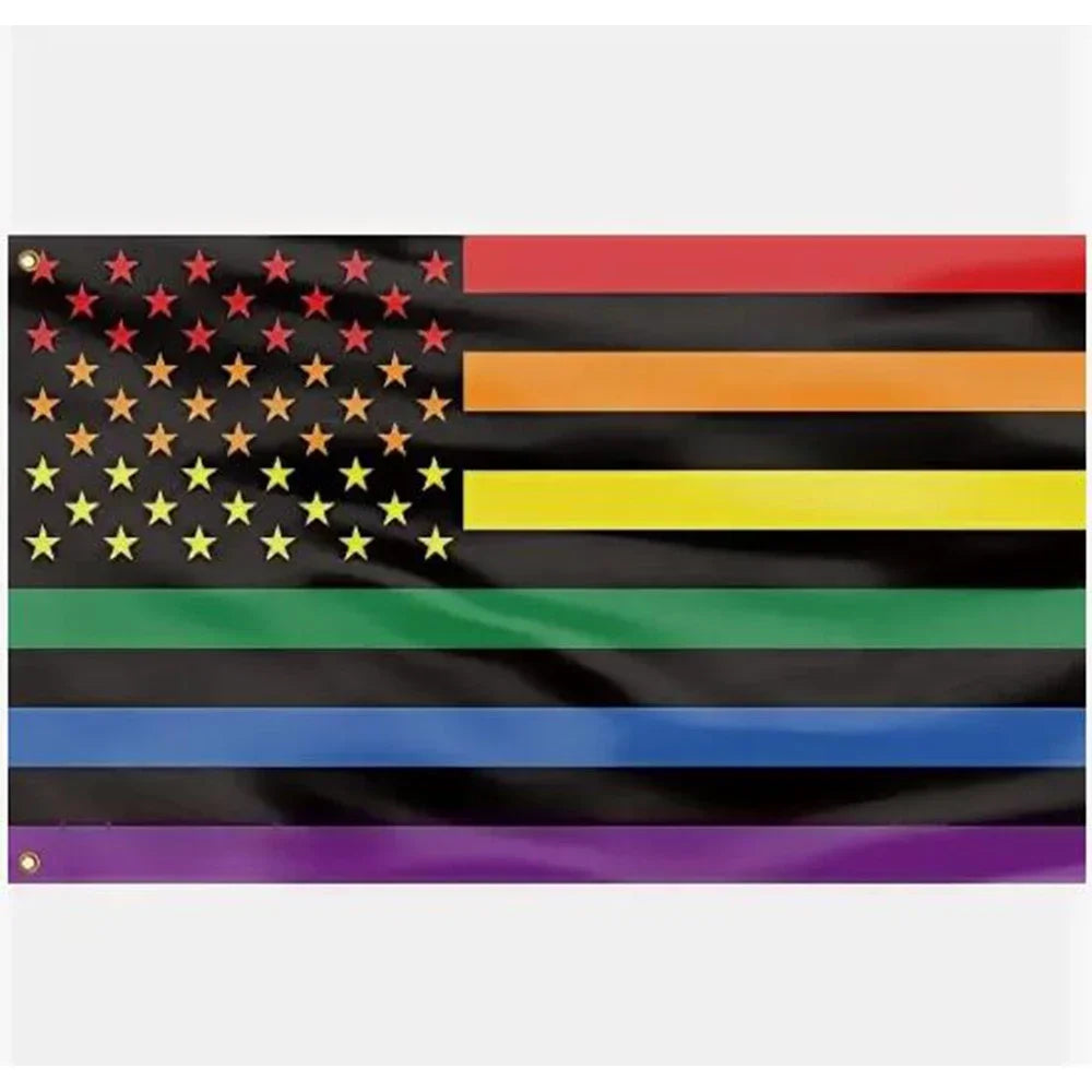 Rainbow American Flag LGBT Pride in 90X150cm and 60X90cm