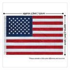 US 90X150 cm Waterproof Nylon Outdoor USA Flag with Embroidered Stars, Sewn Stripes, Brass Grommets
