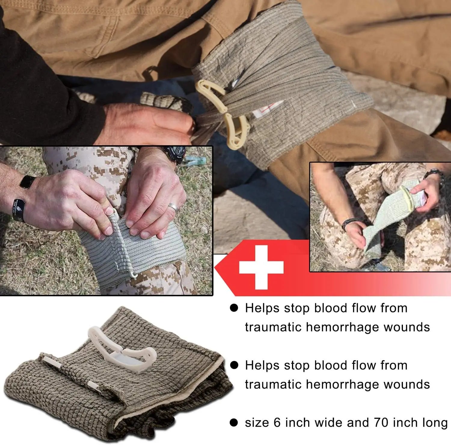 17pcs IFAK First Aid Kit with Tourniquet, Hemhorragic Pressure Bandage, and Splint