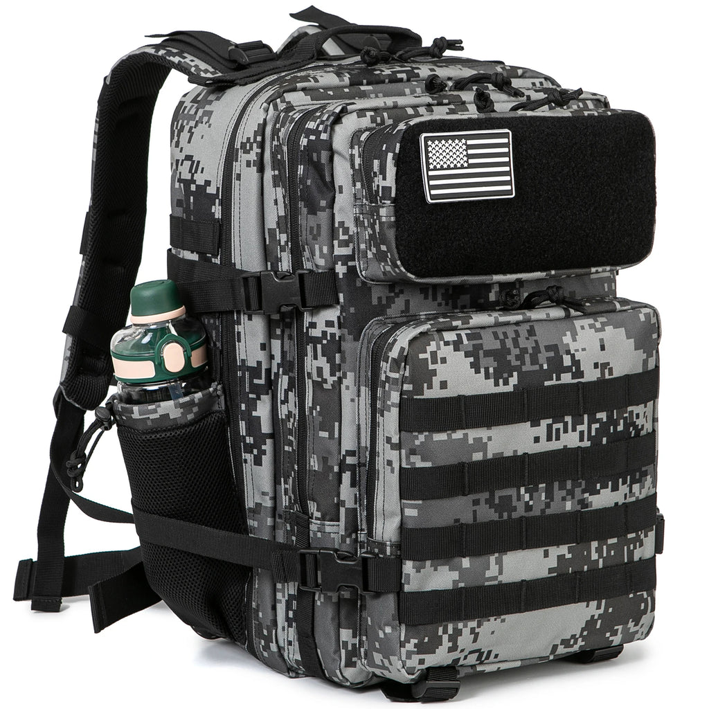 45L Molle Tactical Backpack with 4 Compartments and 2 Water Bottle Pockets